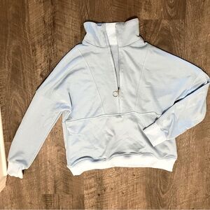 Atheta Light Blue Quarter-Zip Pullover sweatshirt